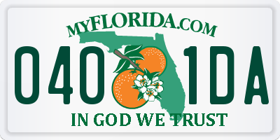 FL license plate 0401DA