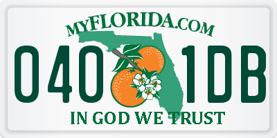 FL license plate 0401DB