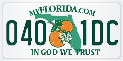 FL license plate 0401DC