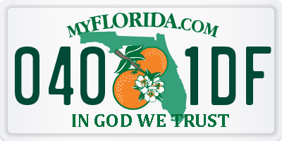 FL license plate 0401DF