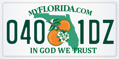 FL license plate 0401DZ
