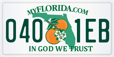 FL license plate 0401EB