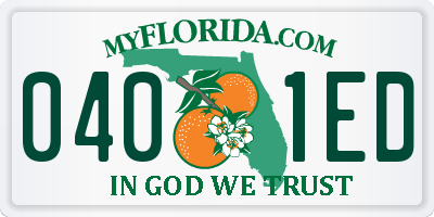 FL license plate 0401ED
