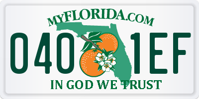 FL license plate 0401EF