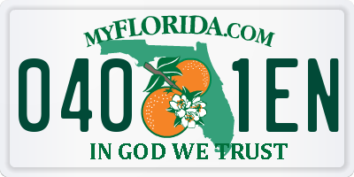 FL license plate 0401EN