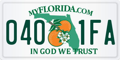 FL license plate 0401FA