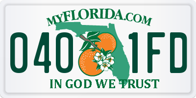 FL license plate 0401FD