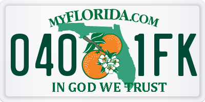 FL license plate 0401FK