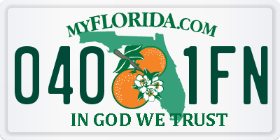 FL license plate 0401FN