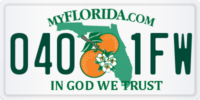 FL license plate 0401FW