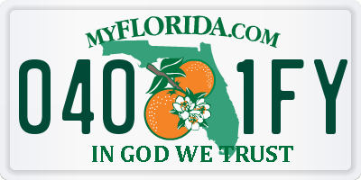 FL license plate 0401FY