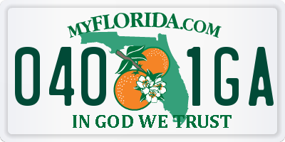 FL license plate 0401GA