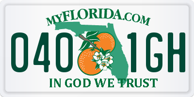 FL license plate 0401GH
