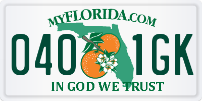 FL license plate 0401GK