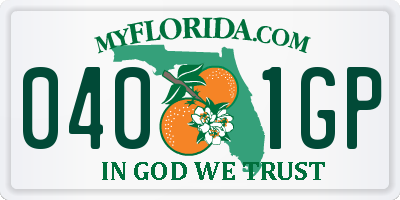 FL license plate 0401GP