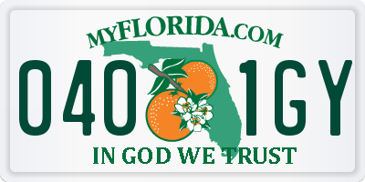 FL license plate 0401GY