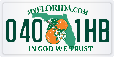 FL license plate 0401HB