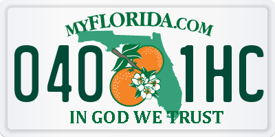 FL license plate 0401HC