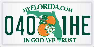 FL license plate 0401HE