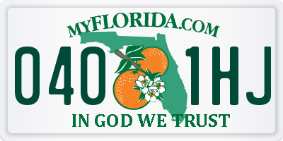 FL license plate 0401HJ