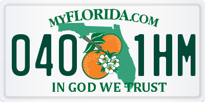 FL license plate 0401HM