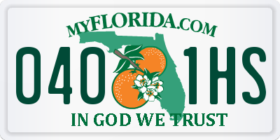 FL license plate 0401HS
