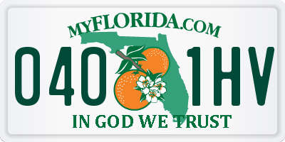 FL license plate 0401HV
