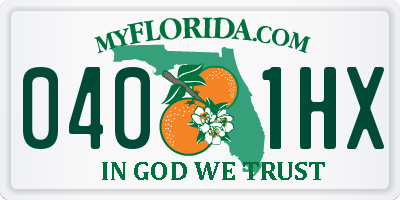 FL license plate 0401HX