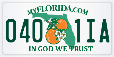FL license plate 0401IA
