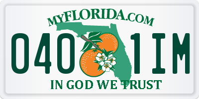 FL license plate 0401IM