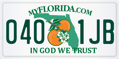 FL license plate 0401JB