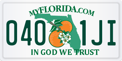 FL license plate 0401JI