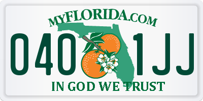 FL license plate 0401JJ
