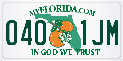 FL license plate 0401JM