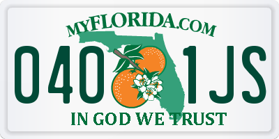 FL license plate 0401JS