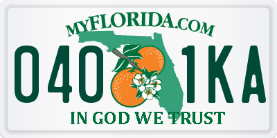 FL license plate 0401KA