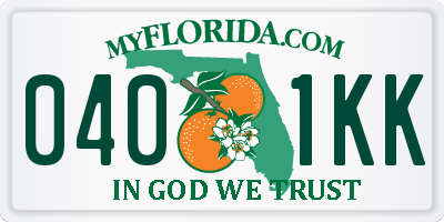 FL license plate 0401KK