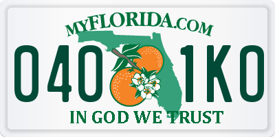 FL license plate 0401KO