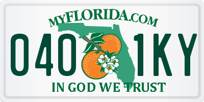 FL license plate 0401KY