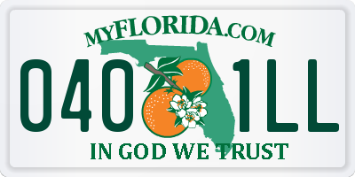 FL license plate 0401LL