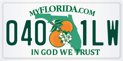 FL license plate 0401LW