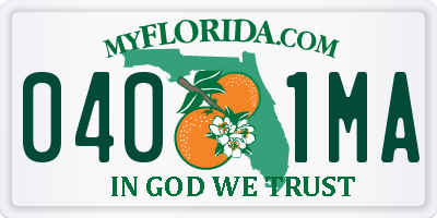FL license plate 0401MA