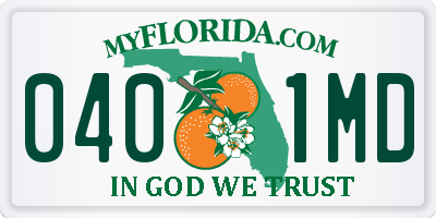FL license plate 0401MD