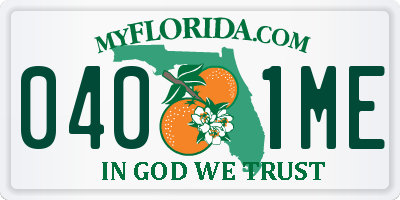 FL license plate 0401ME