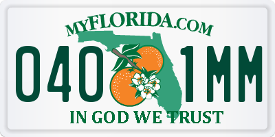 FL license plate 0401MM
