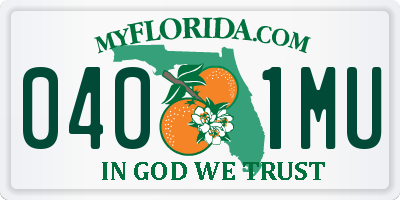 FL license plate 0401MU