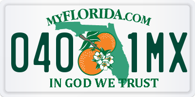 FL license plate 0401MX