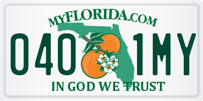 FL license plate 0401MY