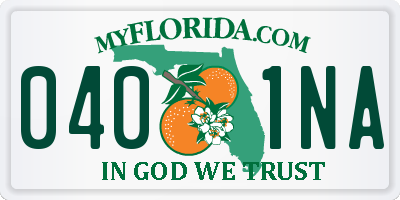 FL license plate 0401NA