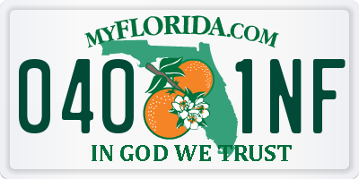 FL license plate 0401NF